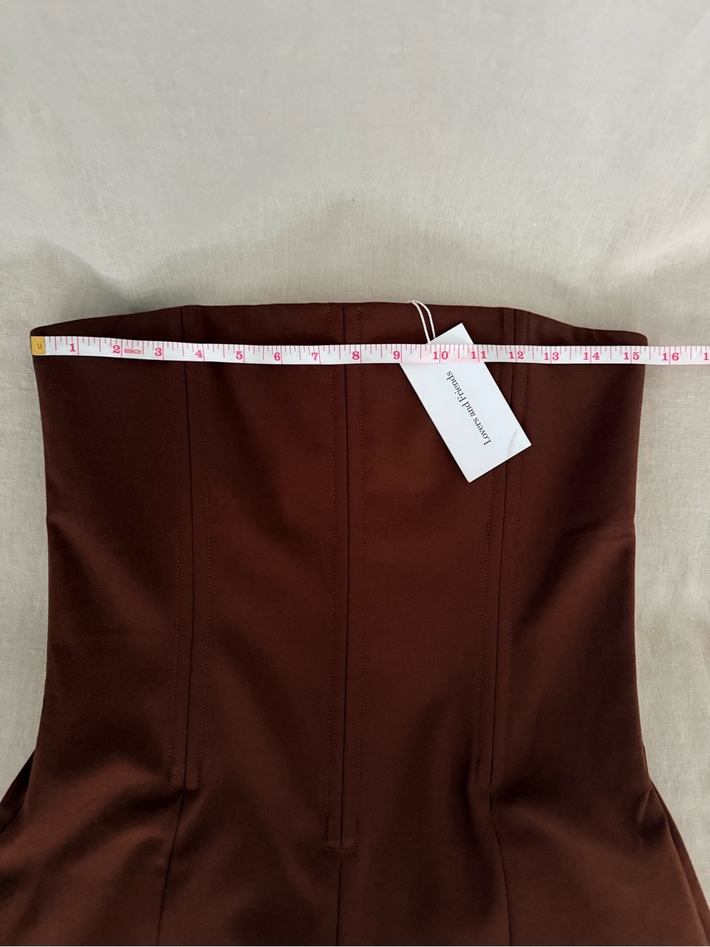 NWT | Lovers + Friends Abby Strapless Jumpsuit |Chocolate Brown | Boned Bodice - Picture 5 of 13